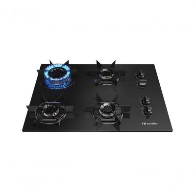 Cooktop Mueller 4 Bocas Com Queimador Ultra Chama MCG4BB Bivolt