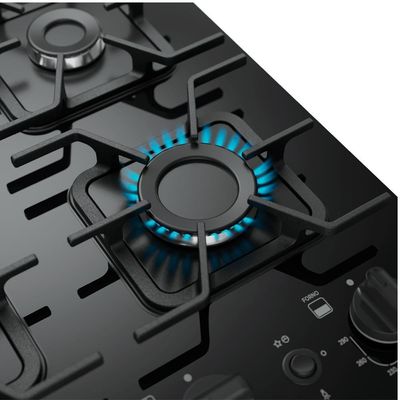 Fogão Mueller 4 Bocas Decorato Vetro Inox Com Mesa De Vidro Inox Bivolt