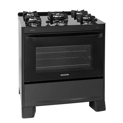 Fogão De Piso Max Glass 5 Bocas Fgvmg510 Suggar Preto Bivolt