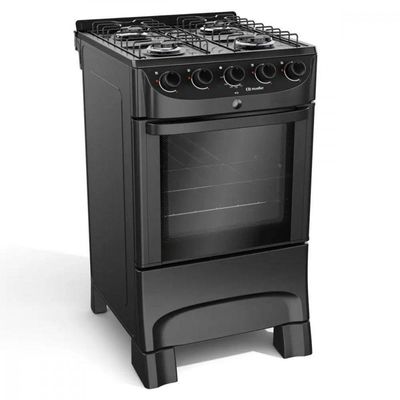 Fogão Mueller 4 Bocas Com Mesa Esmaltada Mfi4bc Preto Bivolt