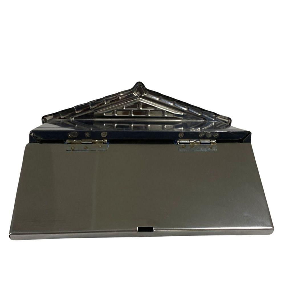 Caixa De Correios Tijolinho Frente E Tampa Traseira Inox Pequena 12x25x12cm Cromado