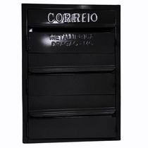 Caixa De Correios Cinza 3 Módulos Tamanho 15x25x36cm Aço Preto