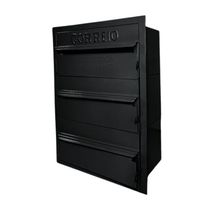 Caixa De Correios Cinza 3 Módulos Tamanho 15x25x36cm Aço Preto