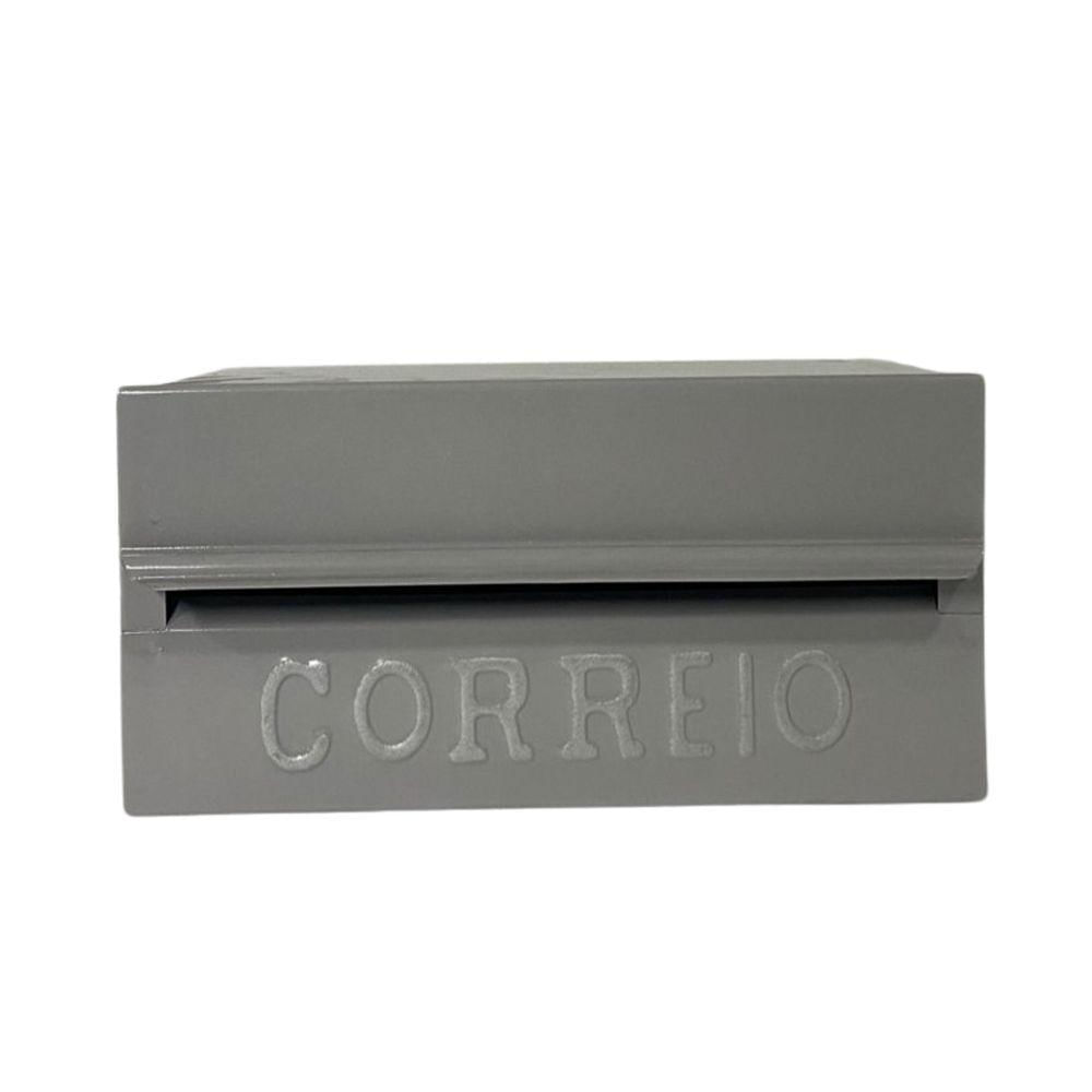 Caixa De Correios Brasileirinha Cinza Tamanho 15x20x10 Aço Cinza