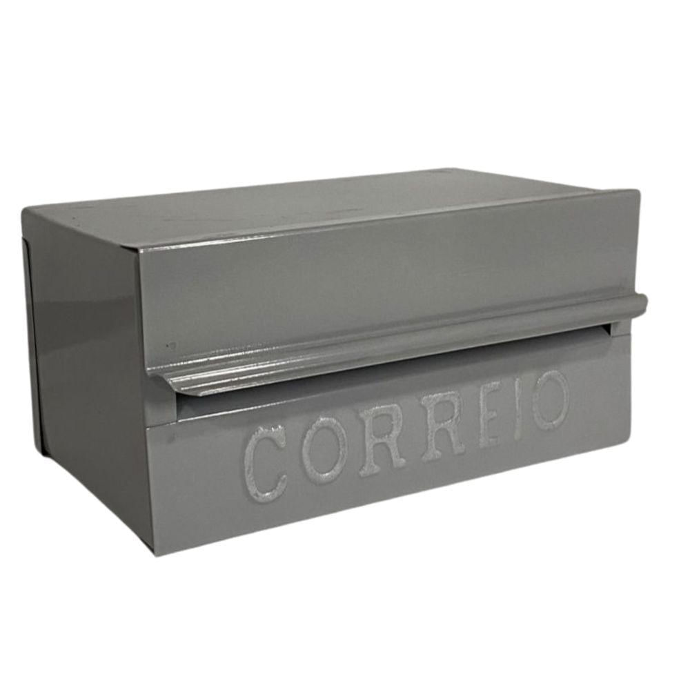 Caixa De Correios Brasileirinha Cinza Tamanho 15x20x10 Aço Cinza