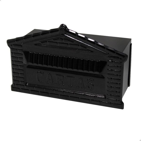 Caixa De Correio Tijolinho Popular 12x25 Para Muro Preta