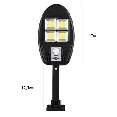 Luminaria Solar Poste Parede Sensor De Proximidade Presença