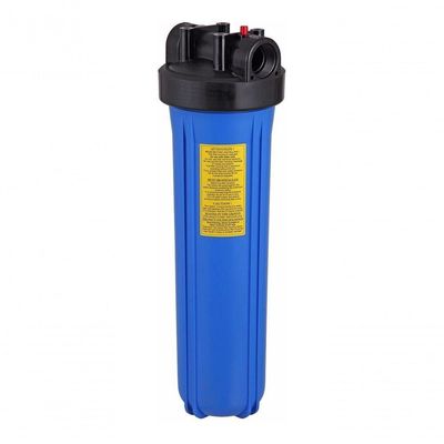 Kit Carcaça Filtro Big Blue Bbi 20 X 4,5 Com Chave E Suporte Cor Azul Rosca 1"