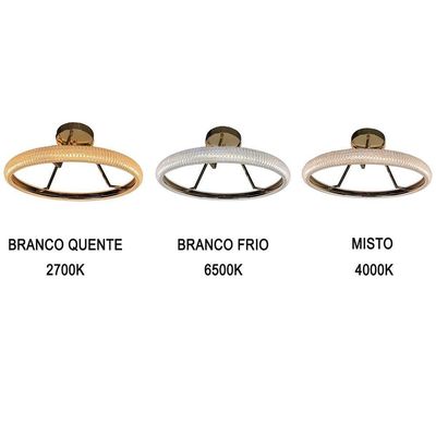 Luminaria 3 Em 1 Anel Arco Lustre Cristal Led Infinito Perfil Sala De Jantar Casa Quarto