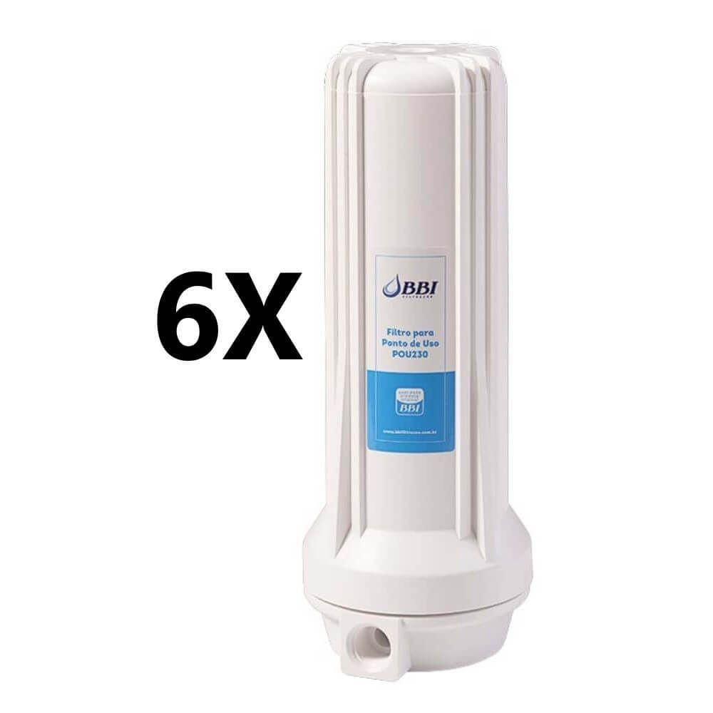 Kit C- 6 Filtro Agua 9 3-4 Ponto De Uso Pou Carvão Bbi 230-br