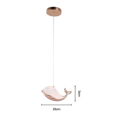 Lustre Pendente Skylight Whale 4034 Led Bivolt Rose Gold/transparente