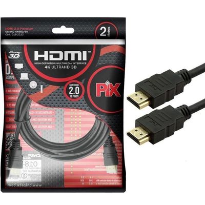 Cabo Hdmi Gold 2 Metros 4k Ultrahd Pix 018 2222