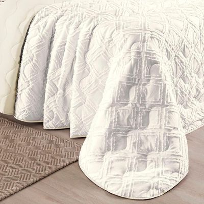 Cobre Leito Aveline Casal Padrão 03 Peças - Off White