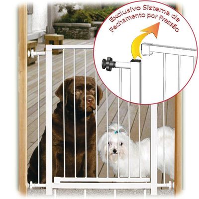 Grade Portão Pet Bebê Divisor Ambiente 90 Cm Branco