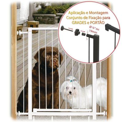 Grade Portão Pet Bebê Divisor Ambiente 68 E 88 Cm - Preto