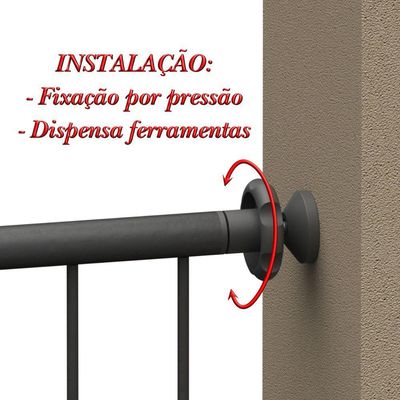 Grade Portão Pet Bebê Divisor Ambiente 68 E 88 Cm - Preto