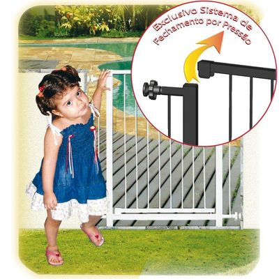 Grade Portão Pet Bebê Divisor Ambiente 68 E 88 Cm - Preto