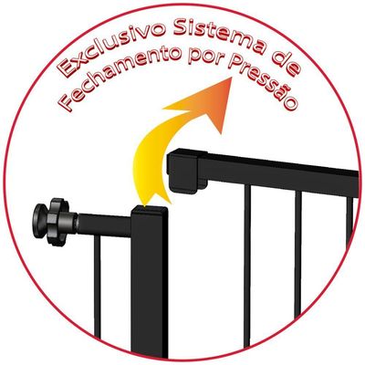 Grade Portão Pet Bebê Divisor Ambiente 90 Cm Preto