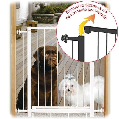 Grade Portão Pet Bebê Divisor Ambiente 90 Cm Preto