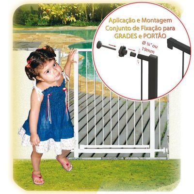 Grade Portão Pet Bebê Divisor Ambiente 90 Cm Preto