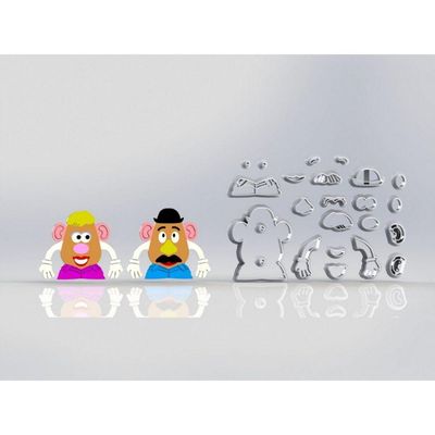 Cortador Toy Story Sr Batata E Sra Batata Tamanho 5,5Cm