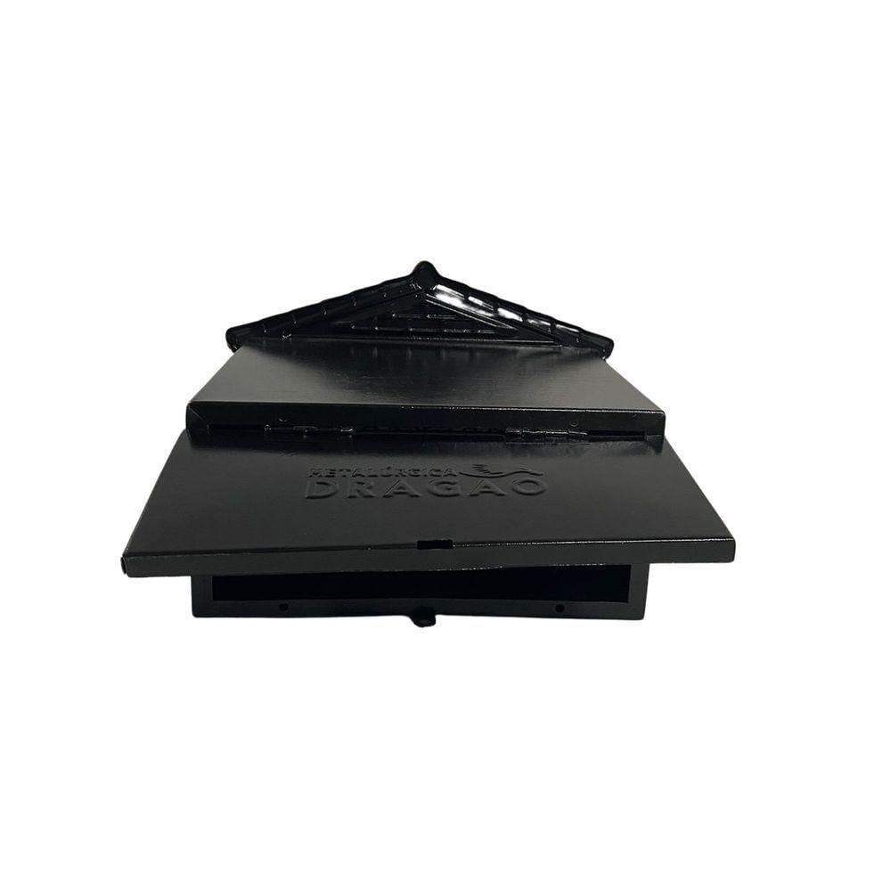 Caixa De Correios Pombinho Preta De Grade Grande 20x25x12cm Preto