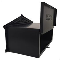 Caixa De Correio Tijolinho Popular 12x25 Para Muro Preta com cinza