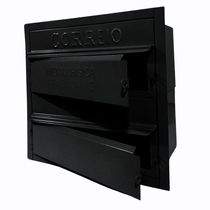 Caixa De Correios Condomínio 2 Módulos Tamanho 15x28x28cm Aço Preto