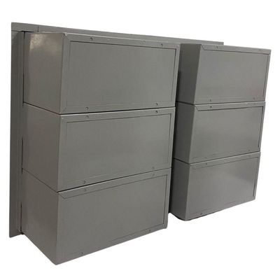 Caixa De Correios Cinza 6 Módulos Tamanho 15x50x36cm Aço Cinza