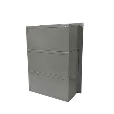 Caixa De Correios Cinza E Preta 3 Módulos Tamanho 15x25x36cm Aço Cinza