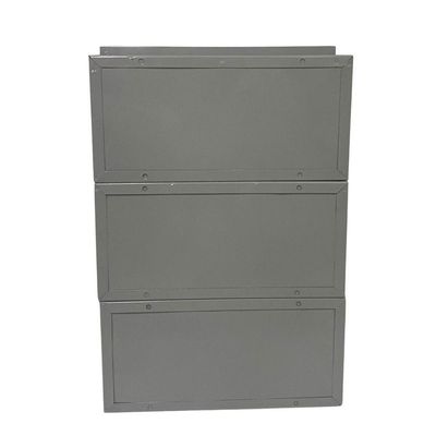 Caixa De Correios Cinza E Preta 3 Módulos Tamanho 15x25x36cm Aço Cinza