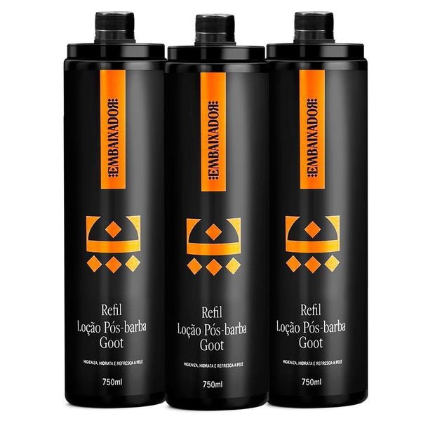 Kit 03 Loção Pós Barba Goot Embaixador 750Ml
