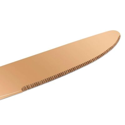 Conjunto 6pçs Facas Refeição Inox Rose Gold Luxo Rústico