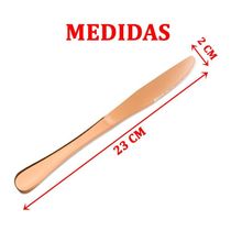 Conjunto 6pçs Facas Refeição Inox Rose Gold Luxo Rústico