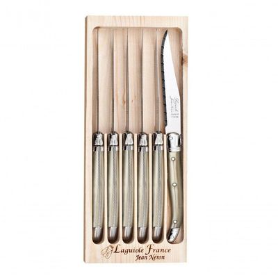 6 Facas Em Inox Laguiole Champagne