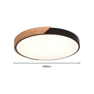Plafon Skylight Wood 4038r4 40 Led Bivolt Madeira-preto
