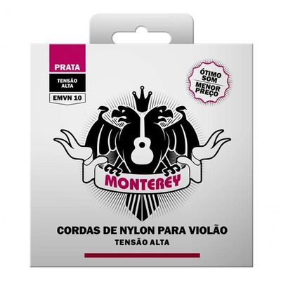 Jogo De Cordas P-violão Nylon Monterey Tensão Alta Emvn10 Prata