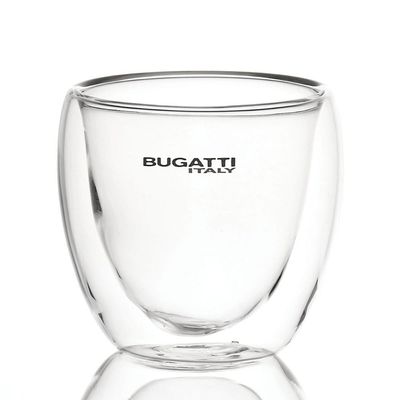 Jogo 6 Copos De Chá Café De Parede Dupla 250ml Bugatti