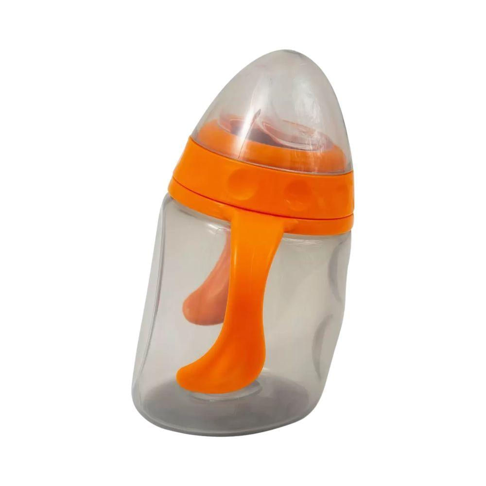 Copo Com Alça E Bico De Silicone 220ml Laranja Clingo