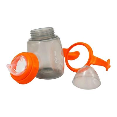 Copo Com Alça E Bico De Silicone 220ml Laranja Clingo