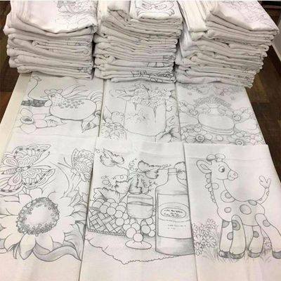 Pano De Prato Estampado Tradicional 12 Unidades Branco