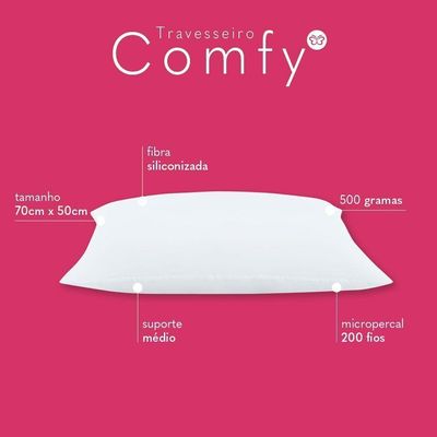 Travesseiro Comfy Suporte Médio 01 Peça - Branco
