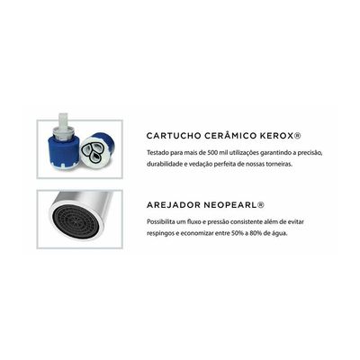 Torneira Misturador de Cozinha 2 Jatos com Cromado Inox