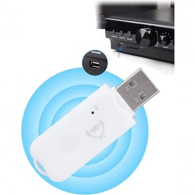 Receptor Adaptador Bluetooth Usb P2 Audio Stereo - Branco