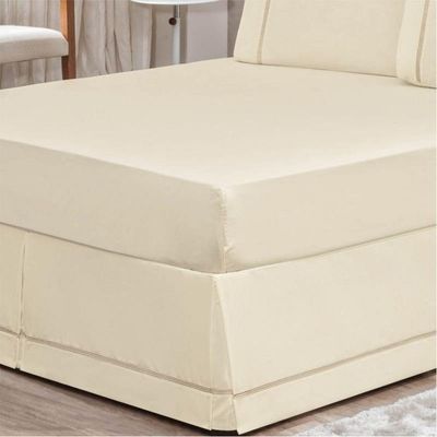 Saia para Cama Box Solteiro 01 Peça Palha Bordados Ricardo