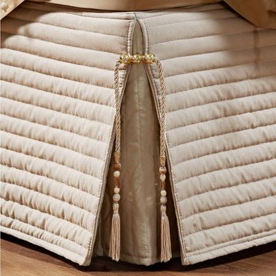 Saia Para Cama Box Casal Padrão Dual 1 Peça Bege