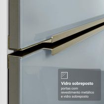 Kit Balcão + Cristaleira 70cm Branco Cinza Lux Madesa 01 Branco Cinza