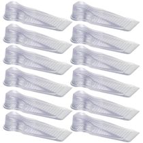 Kit 12 Aparadores Travas de Portas 11x3,5x2cm Calço Chão Cinquetti PVC Transparente