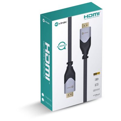 Cabo HDMI 2.0 4K ULTRA HD 3D Conexao ETHERNET Blindado em NYLON 3 Metros - H20B-3
