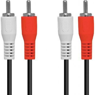 Cabo de Audio 2RCA X 2RCA 1.5 Metros com Conectores Niquelado - 2RCA-15